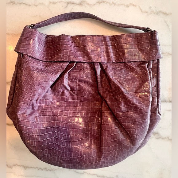 Marc By Marc Jacobs VINTAGE CrocEmbossed Purple Hobo/Sling Bag X-LARGE Crossbody - Picture 11 of 17